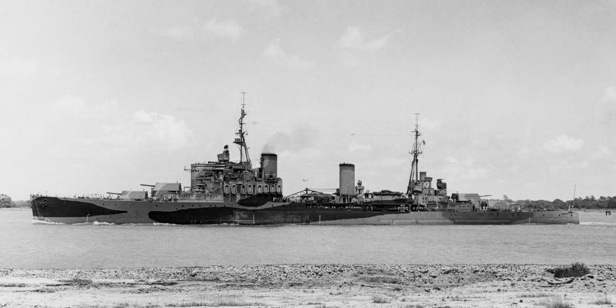 A back and white photo of HMS Nigeria