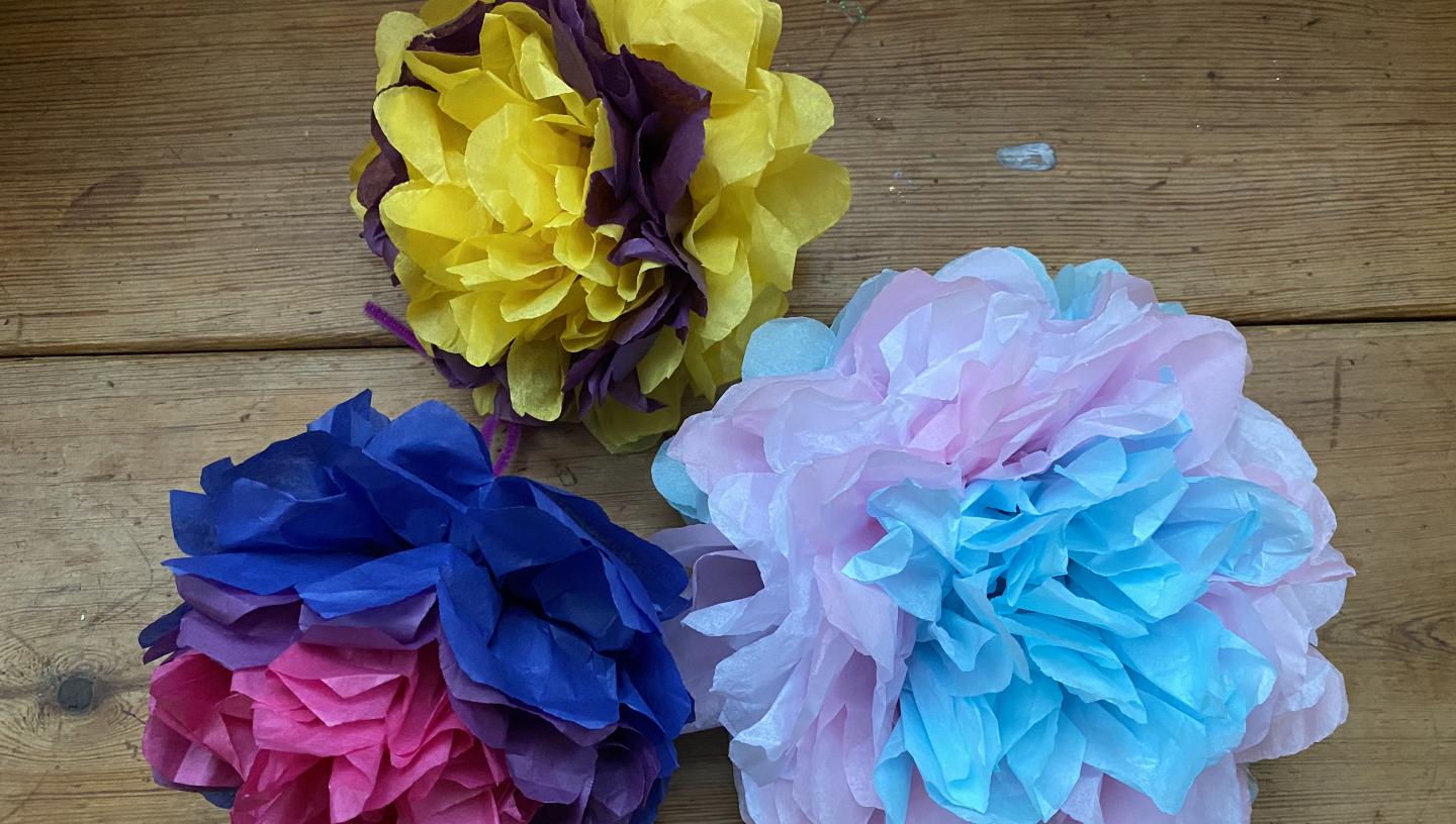 How to make rainbow pom poms