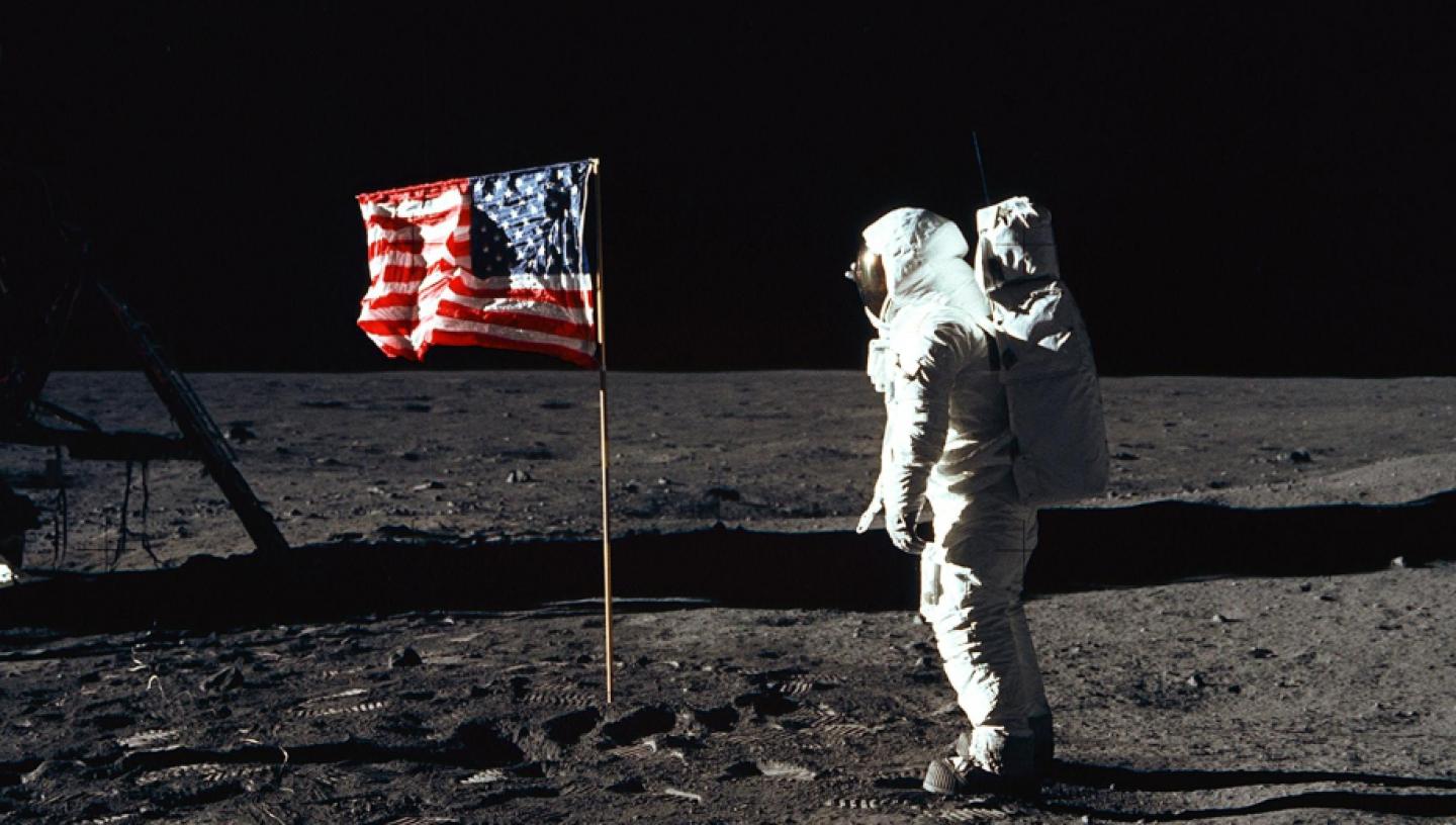 moon landing flag