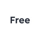 Roundel that says 'Free' - white with black text