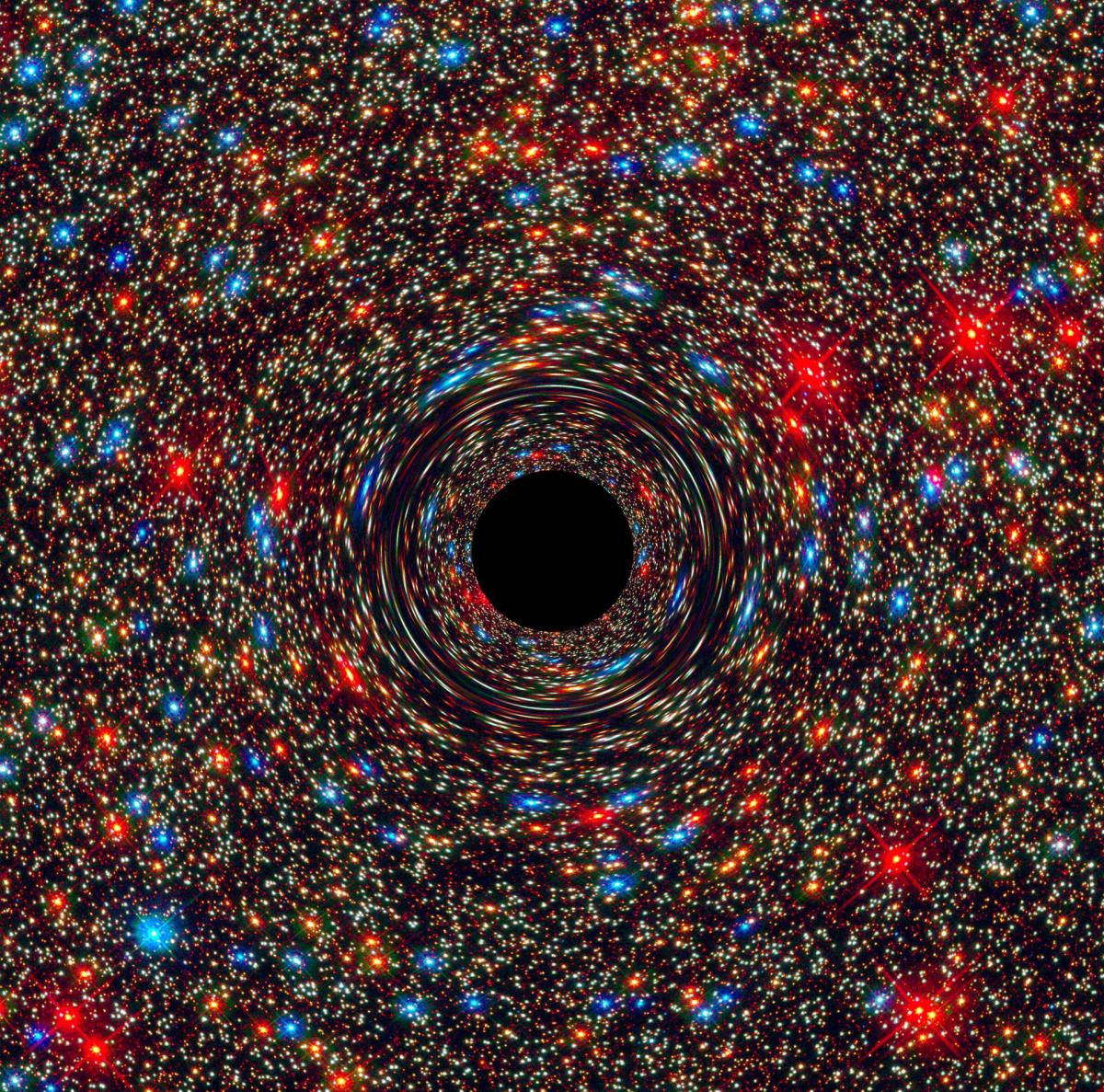 someone getting pulled into a black hole