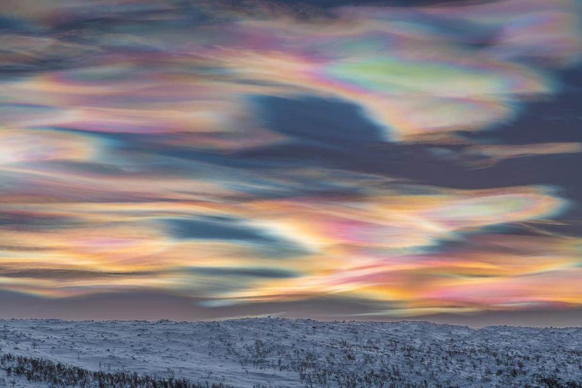 Nacreous clouds in the sky