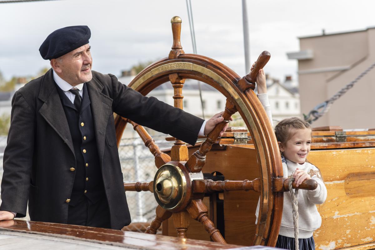 Captain Woodget character on Cutty Sark 