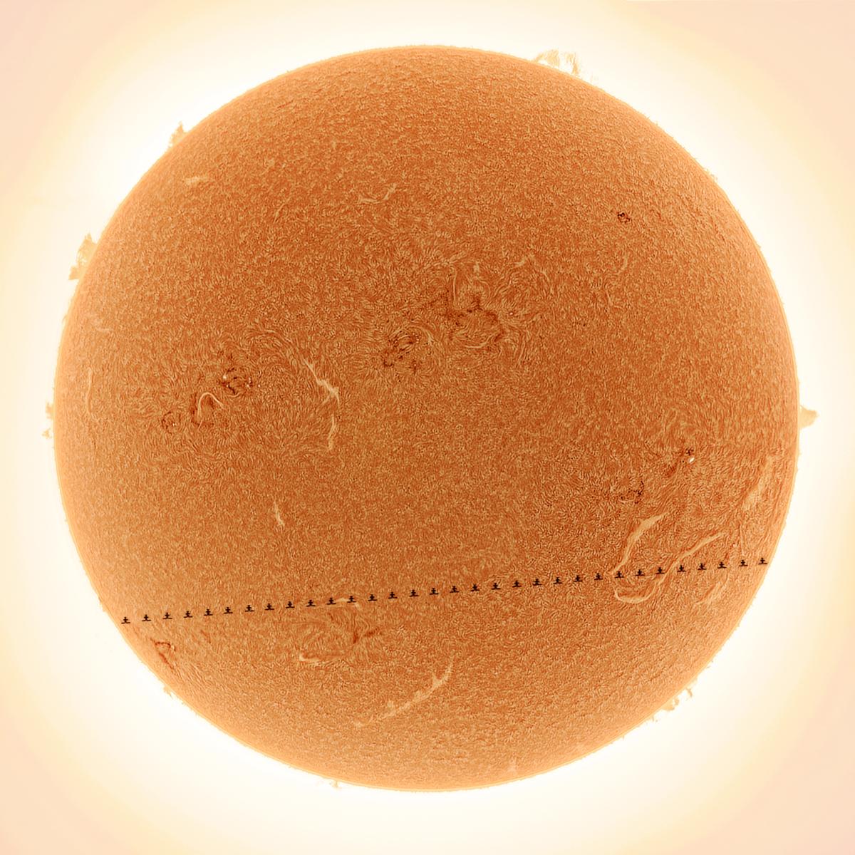 Picture of Space Station passing in front of the Sun