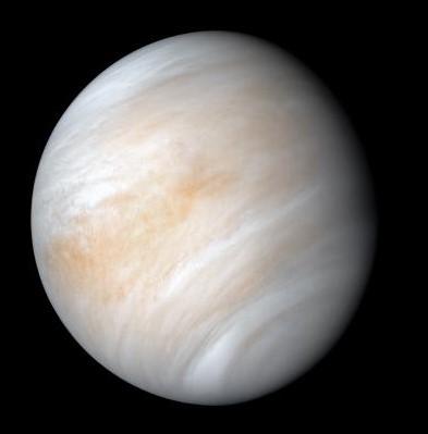 Image of Venus, which resembles a smooth white marble ball