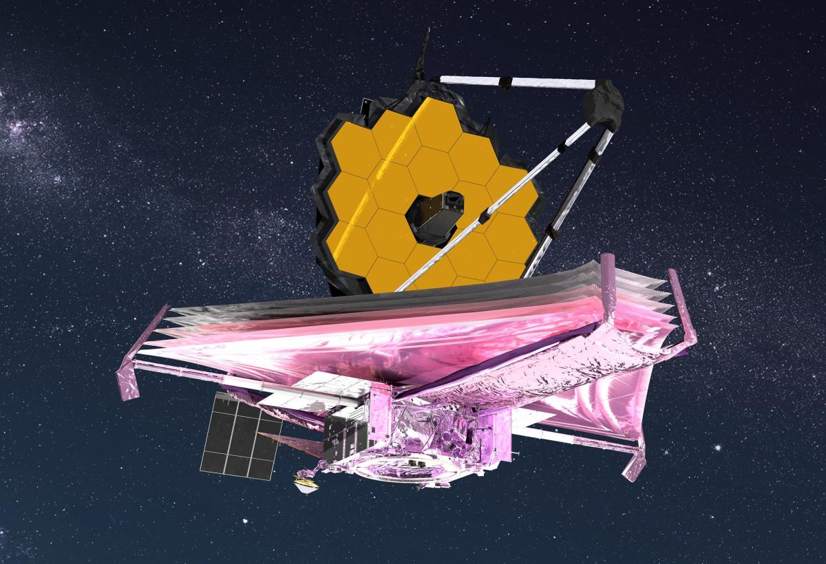 An artist impression of JWST in space.