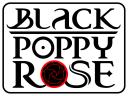 This has the words Black Poppy Rose. The o in rose is a wreath made of black poppies.