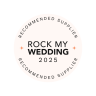 Rock My Wedding preferred supplier website badge