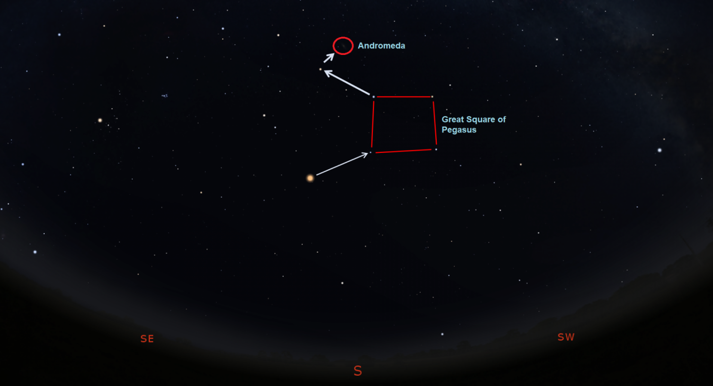 Mars and the Andromeda galaxy