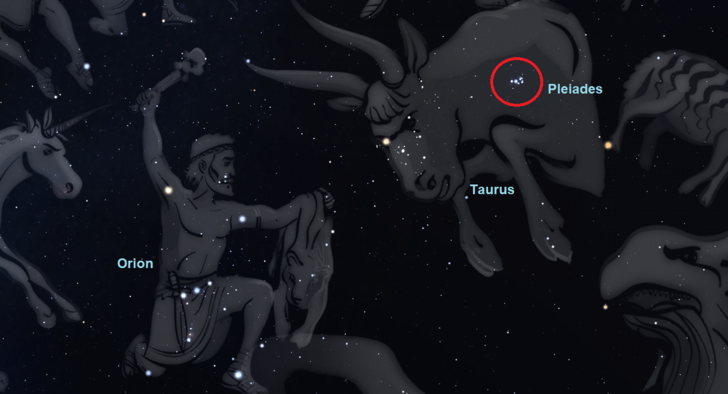 Orion, Taurus and the Pleiades