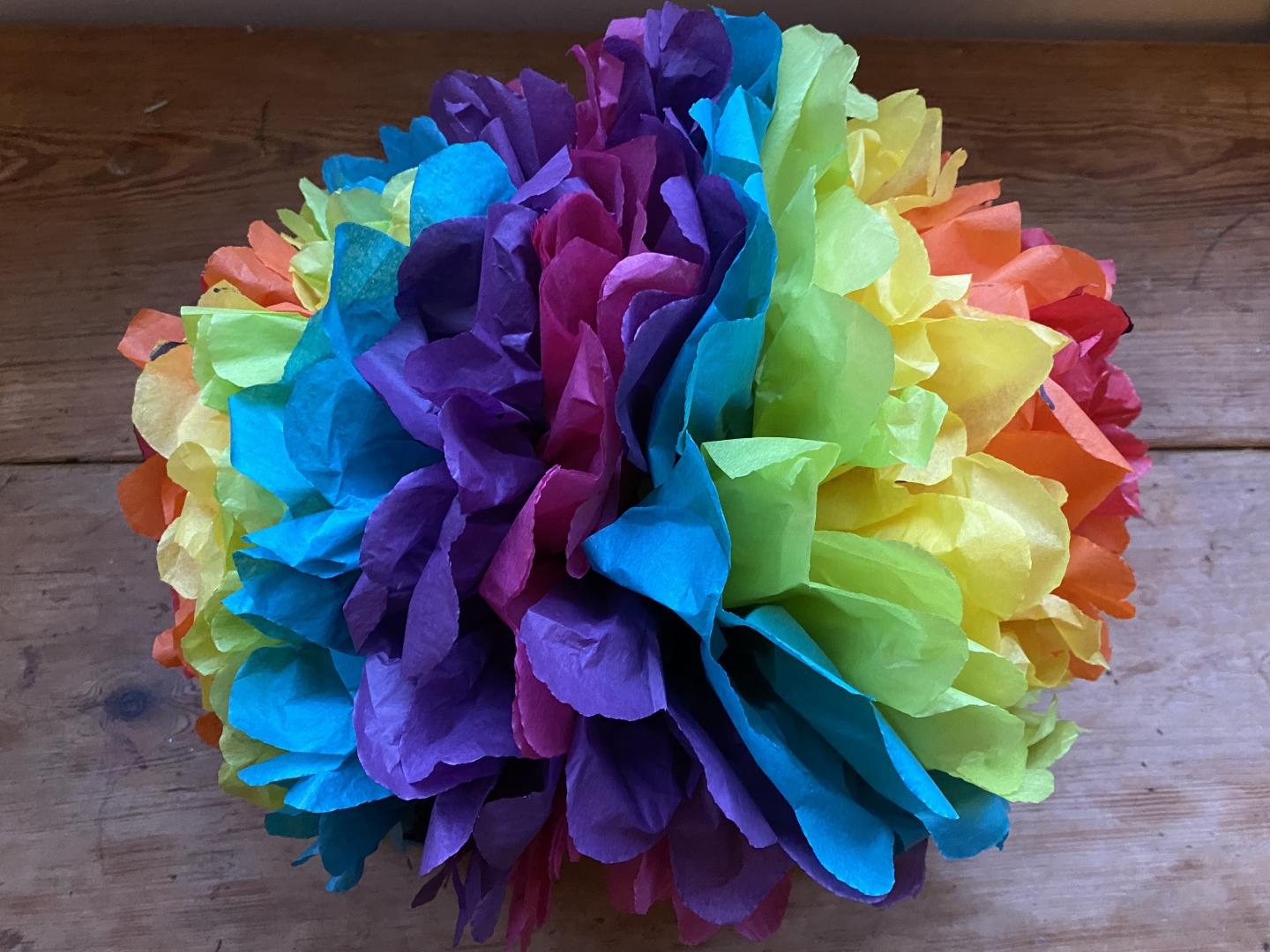 How to make rainbow pom poms