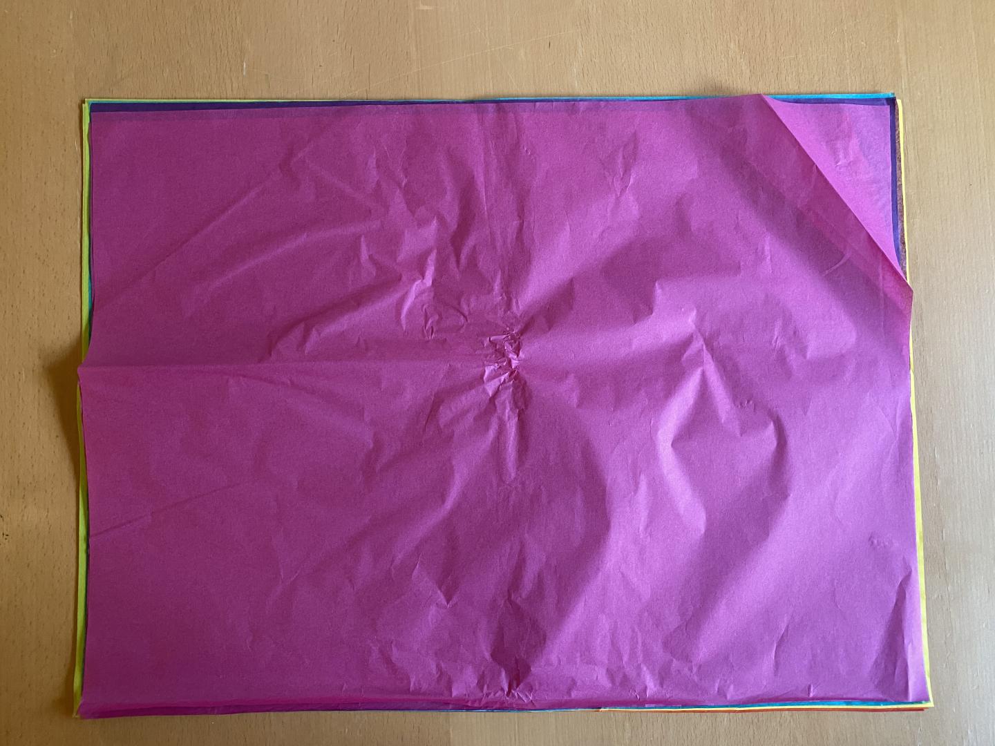 Sheet of pink tissue paper