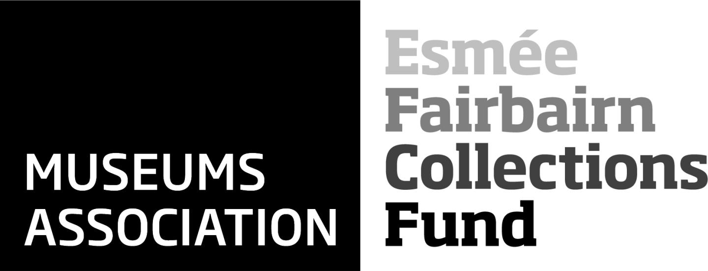 Museums Association and Esmee Fairburn Collection Fund Logo in black and white