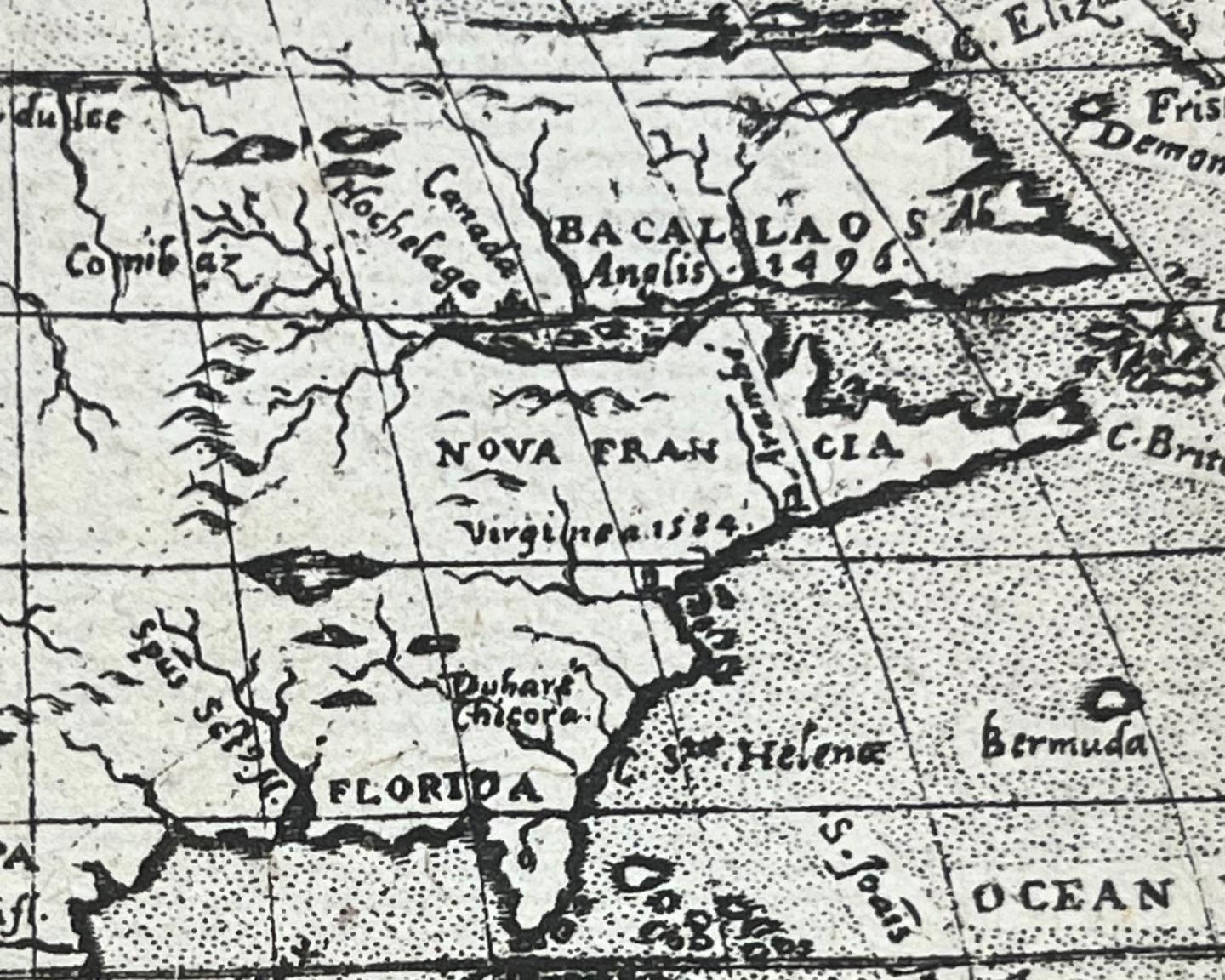 Early map depicting Virginia