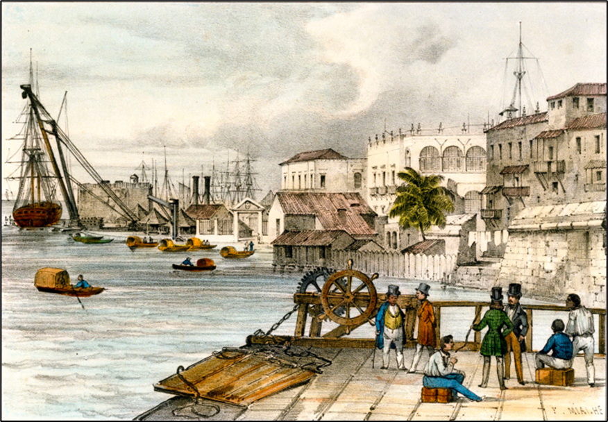 painting of a port in Havana