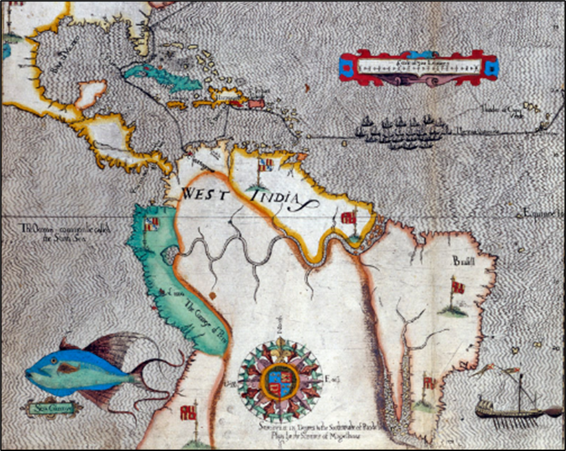 Old map of part of South America