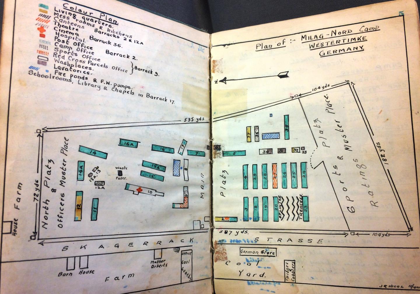 Plan of Milag Nord Camp with key