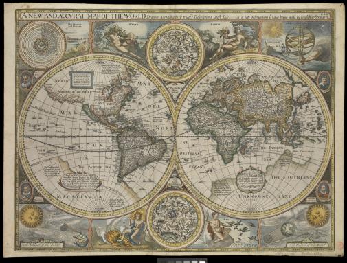 An image for 'Map of the world by John Speed'
